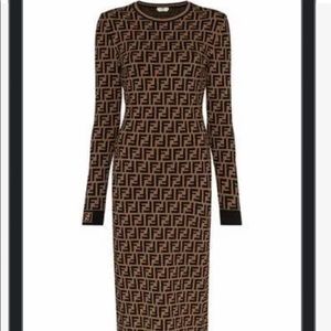 Fendi FF motif knitted dress